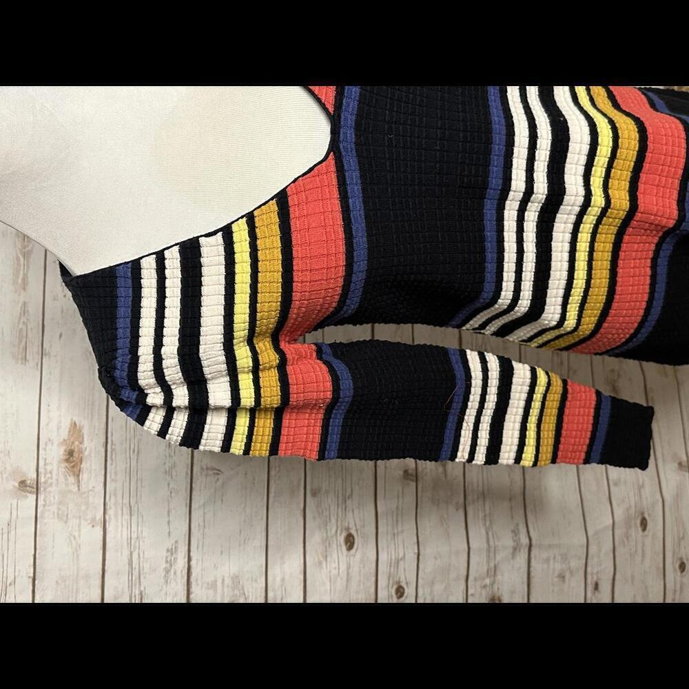 Free People multicolored Gidget sweater striped V-neck minidress Size XS - Picture 4 of 6